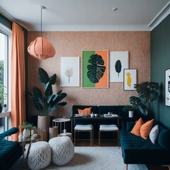living room, for inspiration, for composing designer work, desktop background, video call background, commercial work and more.