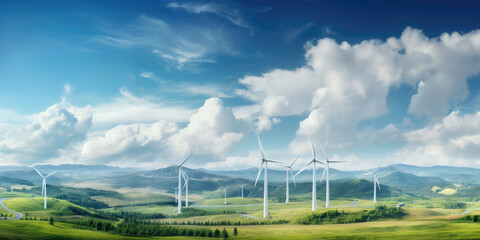 Wind Energy: Harnessing the Power of the Breeze in a Serene, Verdant Setting