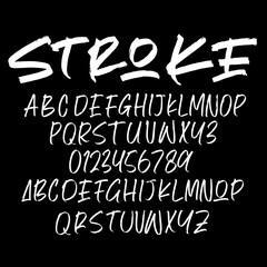 Best Alphabet Brush Stroke black Calligraphy Font lettering handwritten