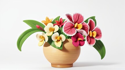 Colorful flowers floral Clipart, high quality resolution, beautiful flowers white background, AI generated images, jpg illustration. 

