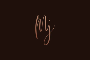 Mj handwritten logo template. Initial signature vector
