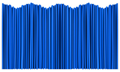 Vector blue curtains. realistic luxury curtain cornice decor domestic fabric interior drapery textile lambrequin - obrazy, fototapety, plakaty