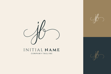 jb handwritten logo template. Initial signature vector © Faiqotur