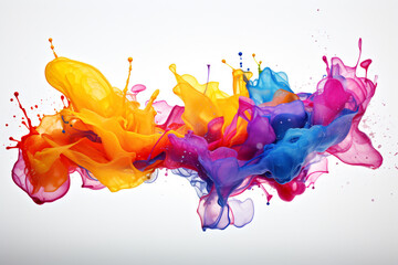 Abstract watercolor paint brush background illustration - Soft pastel colourful with liquid fluid marbled wave paper texture banner texture