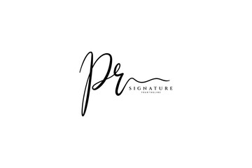 Pr initial signature logo. Handwritten monogram vector