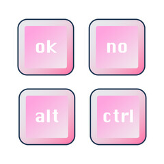 Vector ctrl alt del shortcut keys keyboard keys computer button vector stock illustration