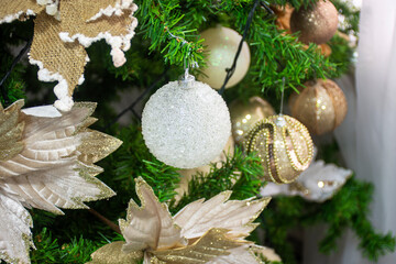 Christmas decoration with balls and tree