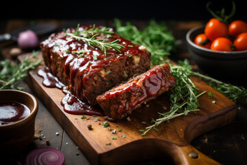 Classic Vegan Meatloaf Delicacy - Generative Ai