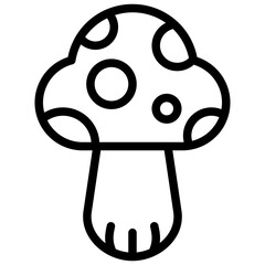 mushroom icon illustration design with outline