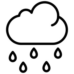 rain icon illustration design with outline