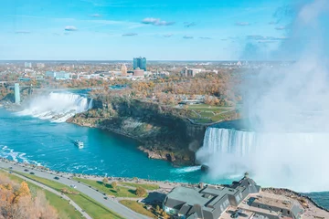 Crédence de cuisine en verre imprimé Ciel bleu aerial view of Niagara falls