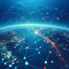 Obraz premium Air Traffic Control Network Abstract Background