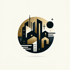 Obraz premium Property Developer Logo in Black and Gold