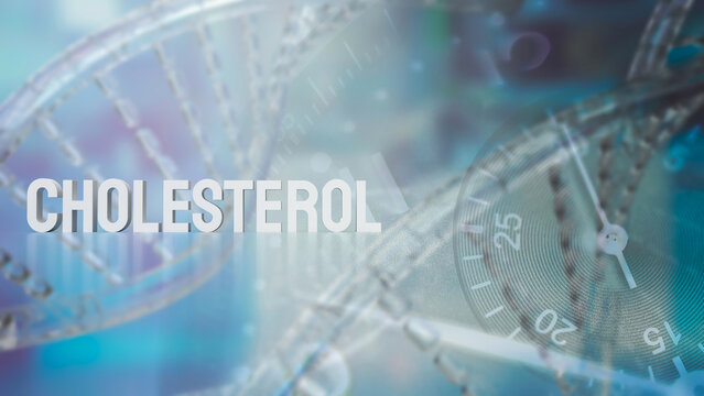 The white Cholesterol on dan background for medical and sci concept 3d rendering.