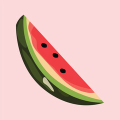 Vector Happy Summer Watermelon Slice Isolated 3