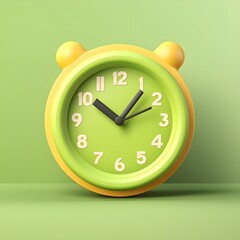 3D clay icon of a green clock
