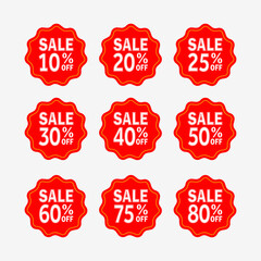 Discount logo offer price tags set template design