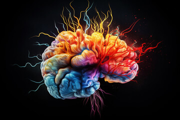  Alzheimer's dementia disease | Abstract art human brain memory | Dementia health concept | Dementia recovery | Mental health concept  - obrazy, fototapety, plakaty
