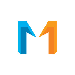 M Letter Logo Template vector illustration