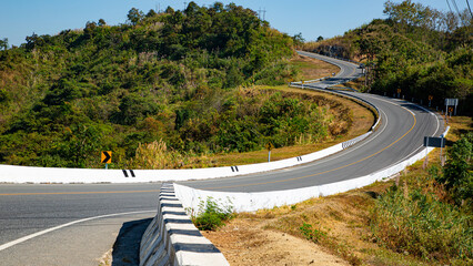 Curve road three number shape way for transportation