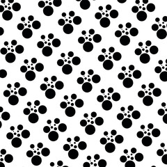 black and white background with imitation animal footprint