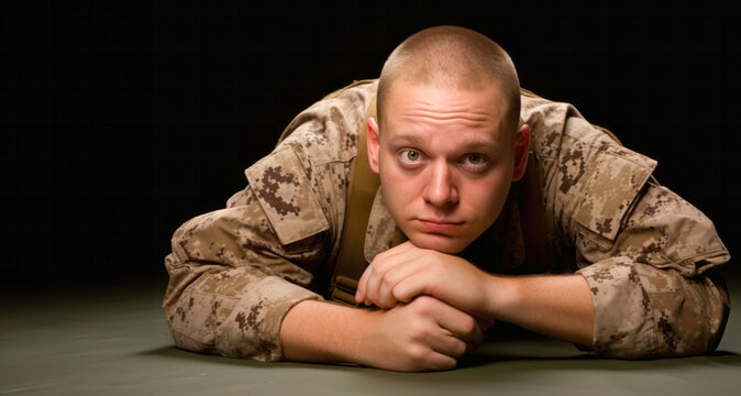 Hombre en el suelo con determinaci&oacute;n