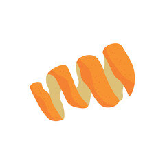 Orange zest on white background