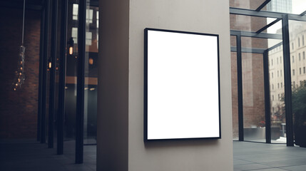 White poster mockup. for logo, text, promotion information for marketing and business.