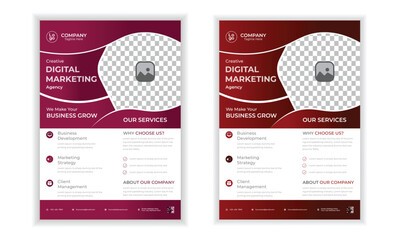 Business Flyer Layout with Colorful Accents 2 | Newest trendy creative corporate multipurpose minimal official business advertising magazine poster flier with creative corporate trendy geometric ... S - obrazy, fototapety, plakaty