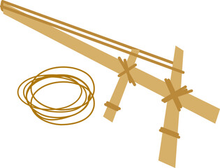 輪ゴム鉄砲のイラスト