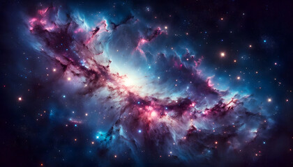 Nebula and stars in deep space.
