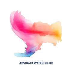 abstract colorful watercolor brush stroke isolated on white background