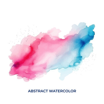abstract colorful watercolor brush stroke isolated on white background