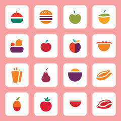 Colorful food logo icon collection vector