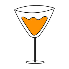 cocktail martini alcohol tropical drink icon vecto