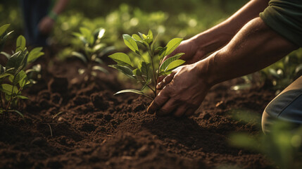 Eco-Friendly Future: Nurturing New Life with Planting Saplings, Enhanced by Generative AI