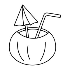 cocktail coco alcohol tropical drink icon element