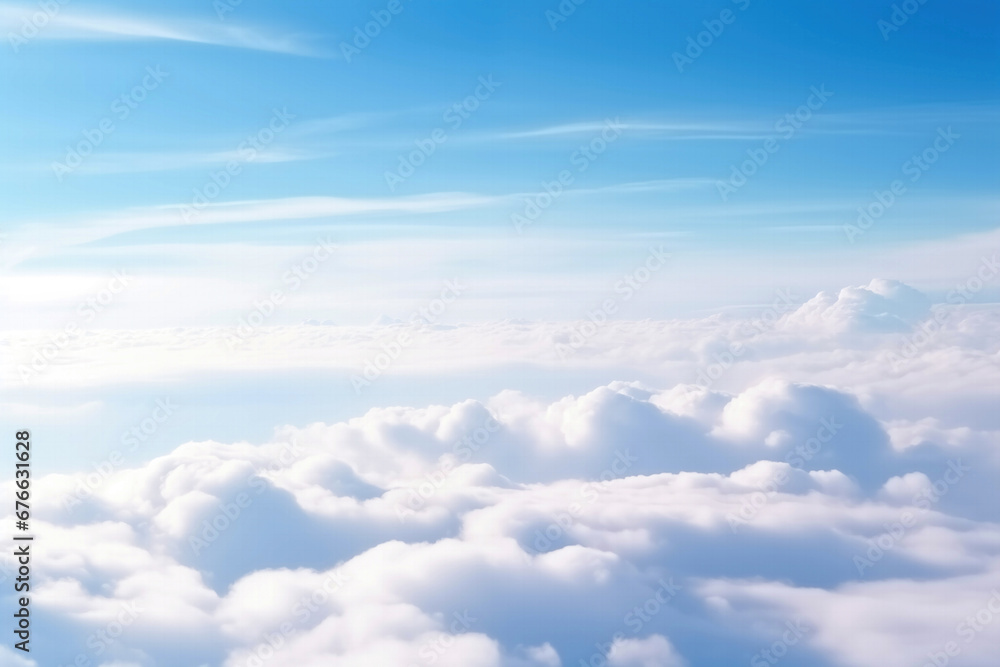 Poster clouds and sky from airplane window view background with copy space. high quality photo