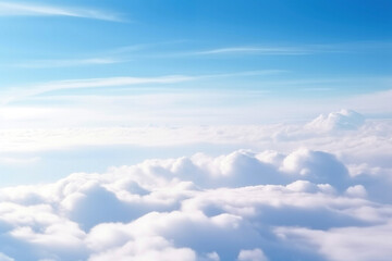 Clouds and sky from airplane window view background with copy space. High quality photo
