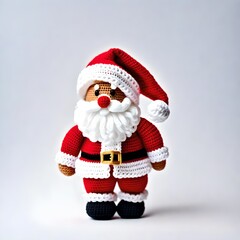 Fototapeta premium Image of a cute crocheted toy Christmas santa claus