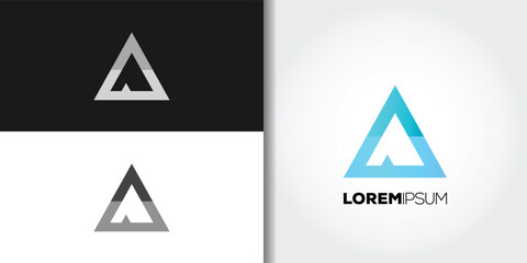 triangle letter a logo set