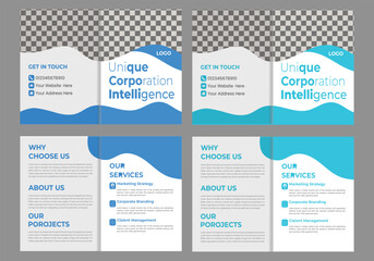 Business bi fold brochure design.