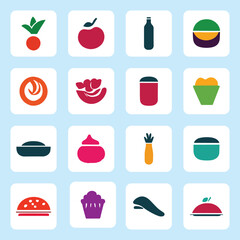 Colorful food logo icon collection vector