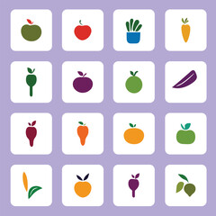 Colorful food logo icon collection vector