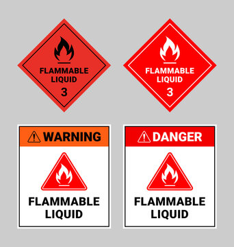 Flammable liquid sign collection