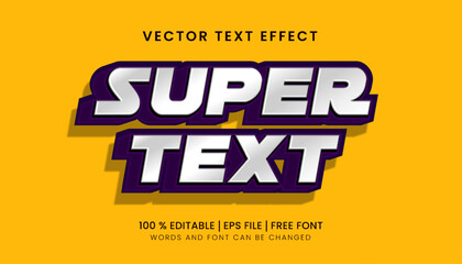 Naklejka na ściany i meble editable vector text effect super text simple modern for banner design