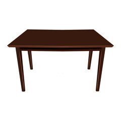 Wooden table isolated illustration on white background
