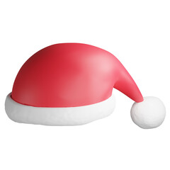 Christmas hat clipart flat design icon isolated on transparent background, 3D render Christmas and New year concept 2