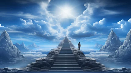 Foto op Canvas stairs to heaven HD 8K wallpaper Stock Photographic Image  © AA