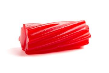 Traditional Red Licorice Pieces Isolated on a White BackgroundRed Licorice Pieces Isolated on a White Background